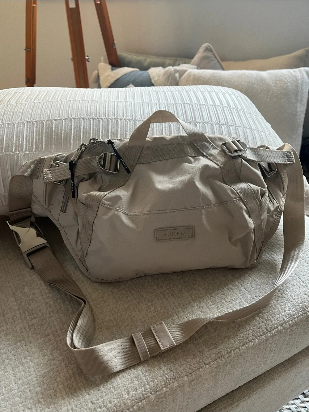 Athleta Neutral Taupe Crossbody Shoulder Bag